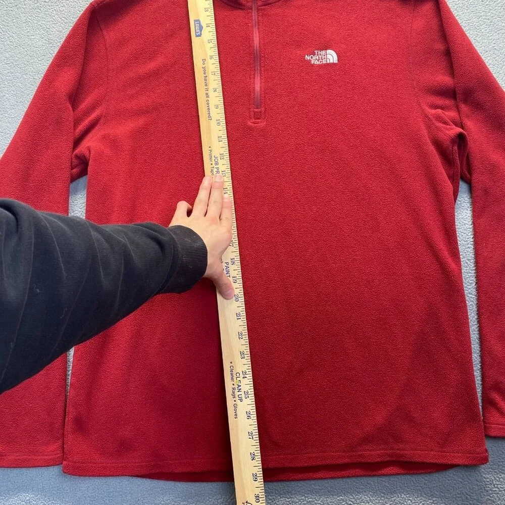 The North Face Fleece Red 1/4 Zip Mid Layer‎ Hiking Walking Mens Sweater ,Size L